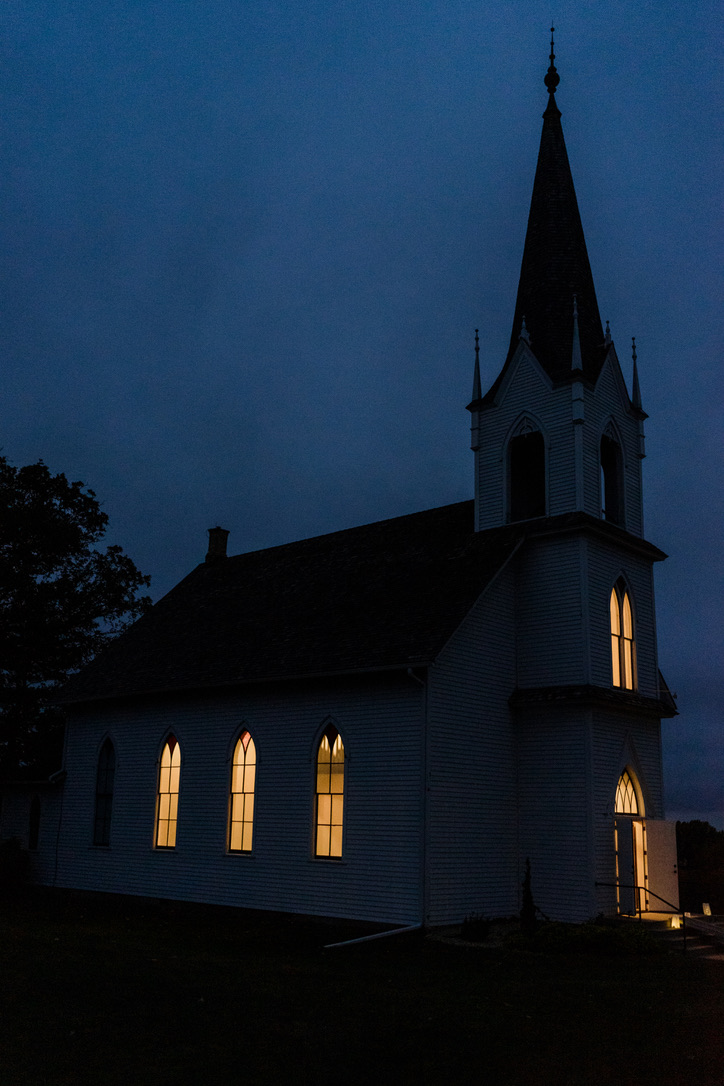 Church at dusk